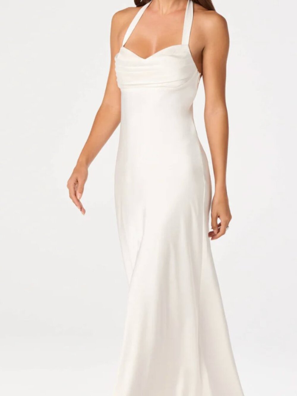 ASTR The Label Lara Sweetheart Halter Maxi Dress NWT Size Small in White